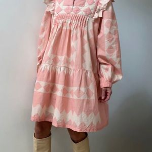 Sea New York Helena Tunic Dress in pink and cream